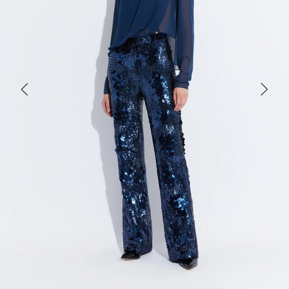 LAPOINTE Patchwork Sequin Flare Leg Pant